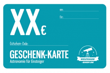 Weltraum-Shop.de Geschenk-Karte Wunschbetrag (per Post)